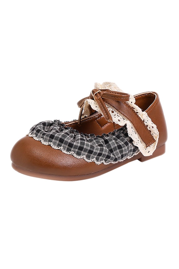 Kids Girls Dress Shoes Toddler Lace Ruffle Ballet Flats Summer Flower Girls Shoes Cute School Uniform Mary Jane