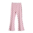 thumbnail image 1 of Ruyang Kids Girls Flared Pants Polka Dot Mid Waist Stretchy Sweatpants Summer Toddlers Sweet Versatile Casual Trousers, 1 of 5