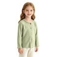 thumbnail image 1 of Ruyang Kids Girls Sweater Long Sleeve Button Down Tops Toddler Ribbed Knit Cardigan Fall School Uniform Pullover Pullover, 1 of 7