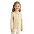 thumbnail image 1 of Ruyang Kids Girls Sweater Long Sleeve Button Down Tops Toddler Ribbed Knit Cardigan Fall School Uniform Pullover Pullover, 1 of 7