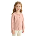 thumbnail image 1 of Ruyang Kids Girls Sweater Long Sleeve Button Down Tops Toddler Ribbed Knit Cardigan Fall School Uniform Pullover Pullover, 1 of 7