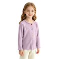 thumbnail image 1 of Ruyang Kids Girls Sweater Long Sleeve Button Down Tops Toddler Ribbed Knit Cardigan Fall School Uniform Pullover Pullover, 1 of 7