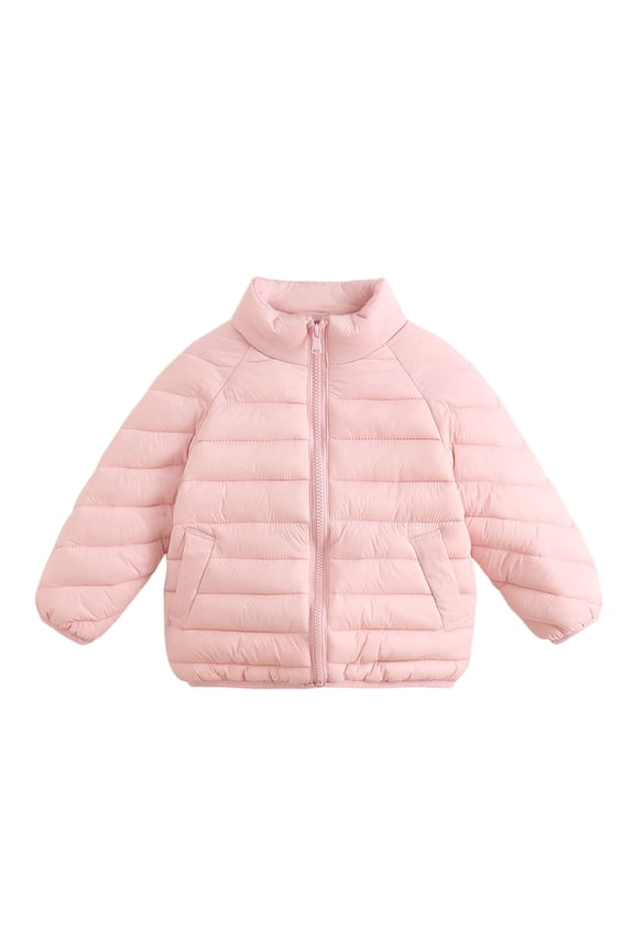 Kids Girls Winter Puffer Coat Padded Warm Quilted Down Jacket Mock Neck Zip Up Lightweight Windproof Windbreaker
