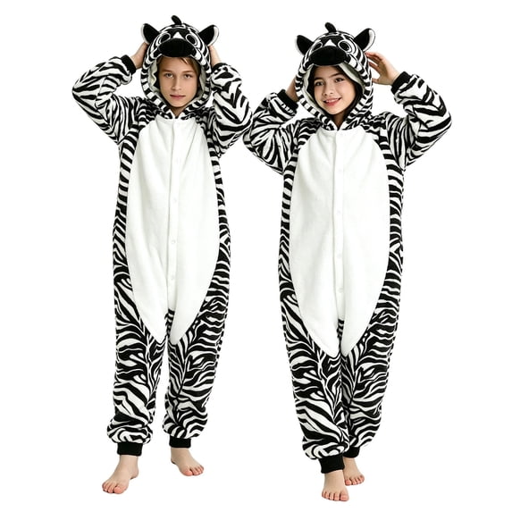 Ruyang Kids Hooded Jumpsuit Full Zip Long Sleeve Onesie Halloween Animal Theme Party Outfit for Girls 3-8 Years