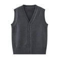 thumbnail image 1 of Ruyang Kids Knit Vest Cardigan for Boys Girls Teen Sleeveless Knitted Sweater Vest Toddler Cute V Neck Button Outerwear, 1 of 5