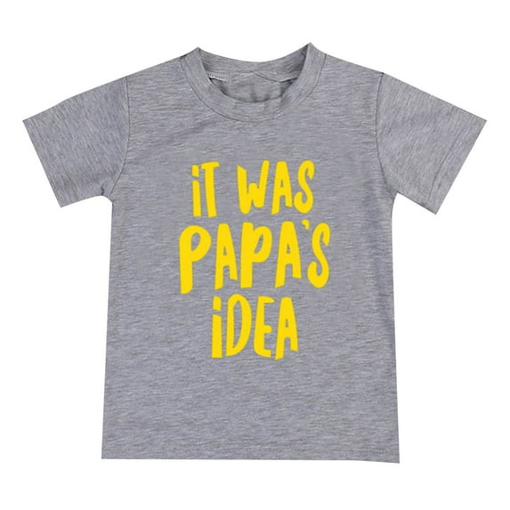 Ruyang Kids Letter Print T Shirt Short Sleeve Cotton Soft Tees Tops Baby Toddler Unisex Summer Clothes Loose Comfy Casual Tops