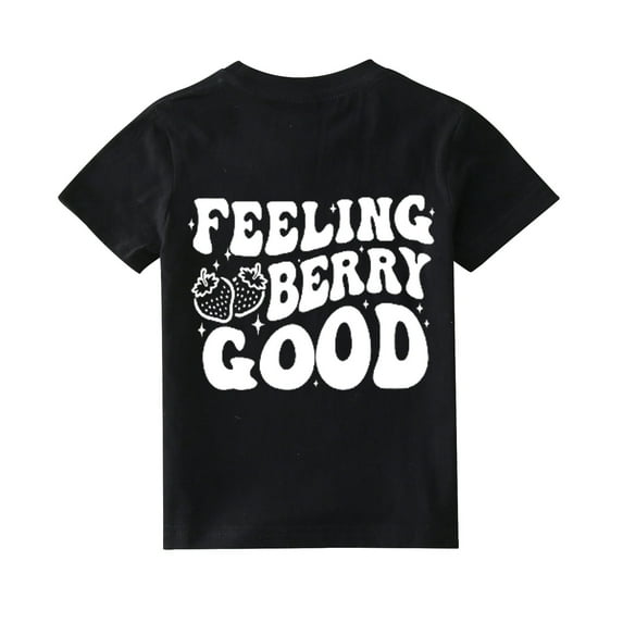 Ruyang Kids Letter Print T Shirt Short Sleeve Summer Basic Tees Tops Loose Fit Soft Vacation Clothes for Baby Toddler Funny