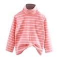 thumbnail image 1 of Ruyang Kids Lined Striped Sweater Long Sleeve High Neck Fall Winter Warm Pullover Tops Boys Girls Soft Comfy Sweater Clothes, 1 of 9