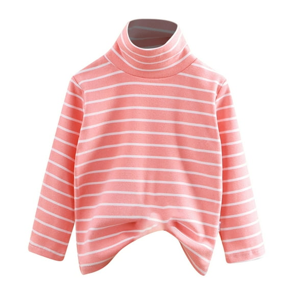 Ruyang Kids Lined Striped Sweater Long Sleeve High Neck Fall Winter Warm Pullover Tops Boys Girls Soft Comfy Sweater Clothes