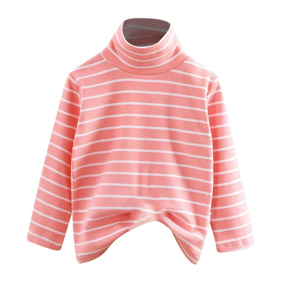 Ruyang Kids Lined Striped Sweater Long Sleeve High Neck Fall Winter Warm Pullover Tops Boys Girls Soft Comfy Sweater Clothes