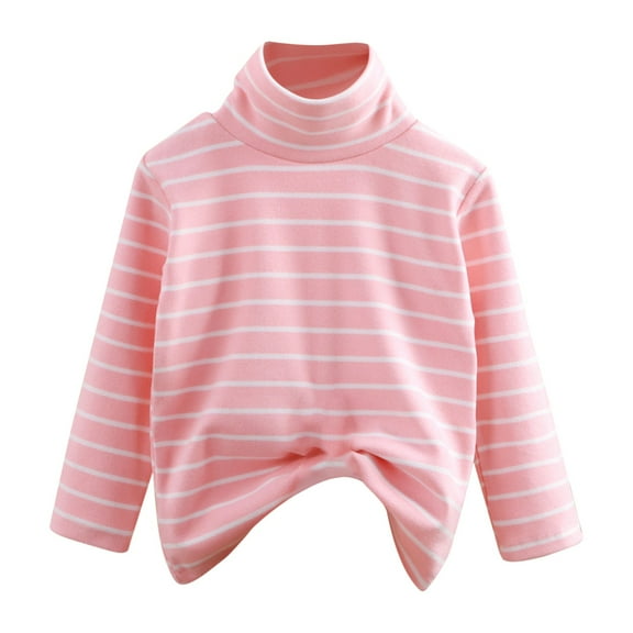 Ruyang Kids Lined Striped Sweater Long Sleeve High Neck Fall Winter Warm Pullover Tops Boys Girls Soft Comfy Sweater Clothes