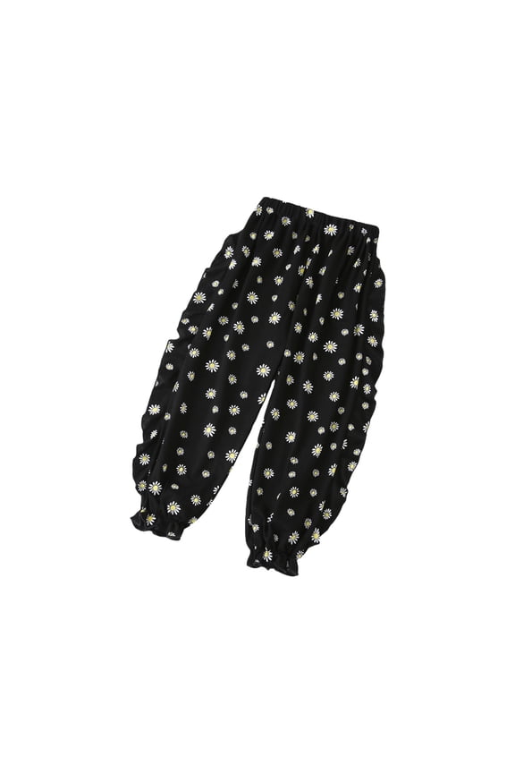 Kids Loose Polka Dots Elastic Waist Joggers Girls Bloomer Pants Breathable Quick Dry Silk Pants Toddler Girls