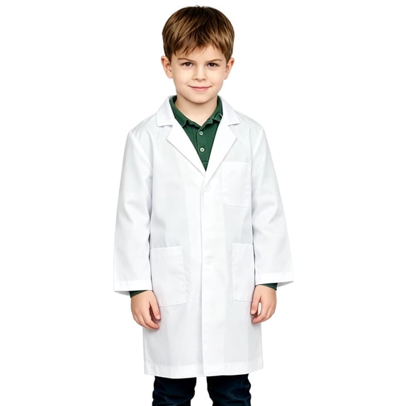 Ruyang Kids Nurse Set Long Sleeve Button Down Lab Uniform Coat with Hat Girls School Show Career Pretend Play Clothes