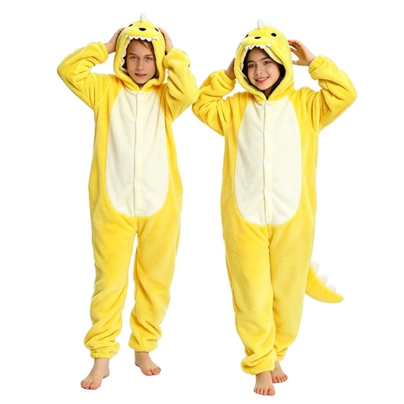 Ruyang Kids Onesie Plush Fuzzy Funny Animal Jumpsuits Boys Girls Fleece Warm One Piece Halloween Dress Up Clothes