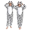 thumbnail image 1 of Ruyang Unisex Kids Animal Hooded Jumpsuit Flannel Long Sleeve Zipper Onesie Boys Girls Halloween Dress Up Clothes, 1 of 4