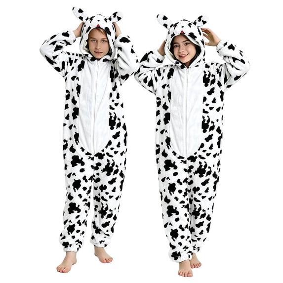 Ruyang Kids Plush Hooded Jumpsuit Dog Long Sleeve Jumpsuit Plush Dress Up Wear Fall Winter Clothes for Boys Girls