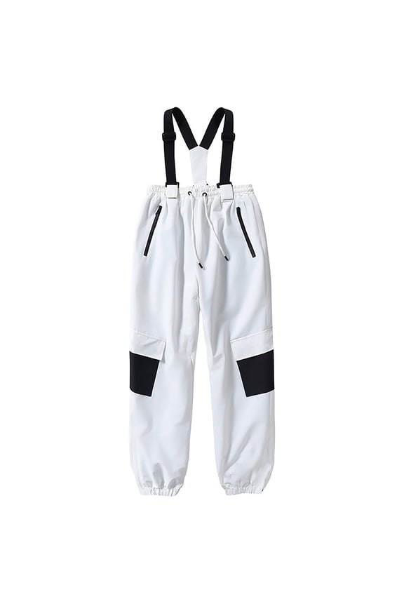 Kids Ski Bib Overalls Teens Winter Snow Jumpsuit Boys Girls Thick Warm Snow Pants Adjustable Waterproof Snowbibs