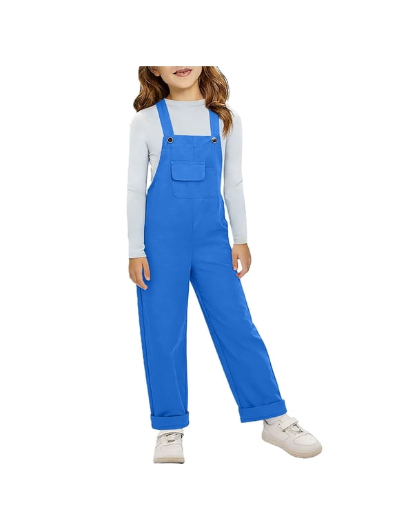 Kids Straight Leg Baggy Bib Overalls Boys Girls Adjustable Strap Summer Casual Jumpsuits Cotton Preppy Clothes Softball Pant