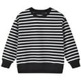 thumbnail image 1 of Ruyang Kids Striped Sweatshirts for Girls Boys Soft Cotton Crewneck Long Sleeve Pullover Fall Winter Warm Base Layer Tops, 1 of 6