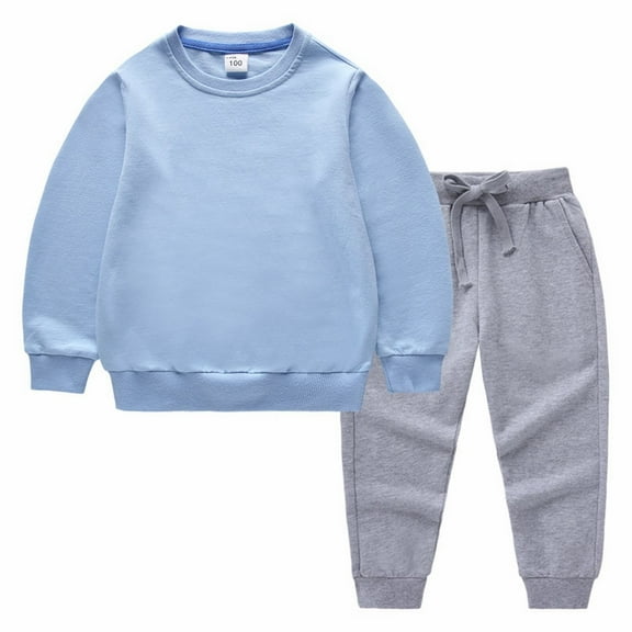 Ruyang Kids Sweatsuit Set Cotton Sweatshirt Sweatpants Suit Baby Girls Boys Pullover Tops Joggers Long Sleeve Tracksuit Winter Clothes