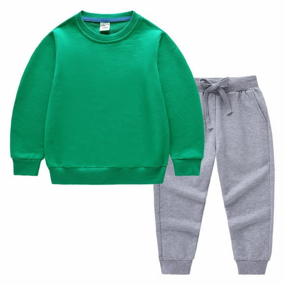 Ruyang Kids Sweatsuit Set Cotton Sweatshirt Sweatpants Suit Baby Girls Boys Pullover Tops Joggers Long Sleeve Tracksuit Winter Clothes