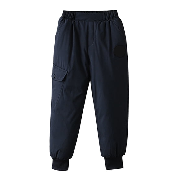 Ruyang Kids Thermal Hiking Pants Boys Fleece Lined Snowpants Girls Windproof Elastic Waist Track Pants Winter Pull On Joggers