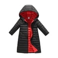 thumbnail image 1 of Ruyang Kids Winter Reversible Parka Coat Boys Girls Long Quilted Puffer Jacket Lightweight Padded Warm Hooded Down Outwear, 1 of 8