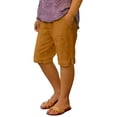 thumbnail image 1 of Ruyang Knee Length Shorts for Teens Solid Casual Elastic Waist Pockets Shorts Summer Baggy Lightweight Outdoor Athletic Shorts, 1 of 4