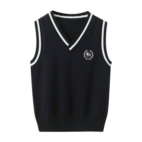 Ruyang Knit Sweaters Waistcoat for Boys Girls Preppy Knitted Sweaters Vest Fall Winter Warm Sleeveless School Jackets