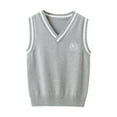 thumbnail image 1 of Ruyang Knit Sweaters Waistcoat for Boys Girls Preppy Knitted Sweaters Vest Fall Winter Warm Sleeveless School Jackets, 1 of 8
