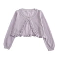 thumbnail image 1 of Ruyang Knitted Cardigan for Evening Dress Girls Cropped Sweaters Ruffle Trim Long Sleeve Trendy Shawl Plain Cute Sweater, 1 of 4