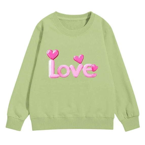 Ruyang LOVE Heart Sweatshirt for Girls Valentines Day Graphic Pullover Sweaters Cute Trendy School Preppy Sweatshirts