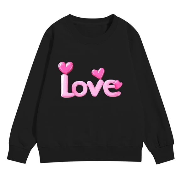 Ruyang LOVE Heart Sweatshirt for Girls Valentines Day Graphic Pullover Sweaters Cute Trendy School Preppy Sweatshirts