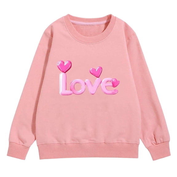 Ruyang LOVE Heart Sweatshirt for Girls Valentines Day Graphic Pullover Sweaters Cute Trendy School Preppy Sweatshirts