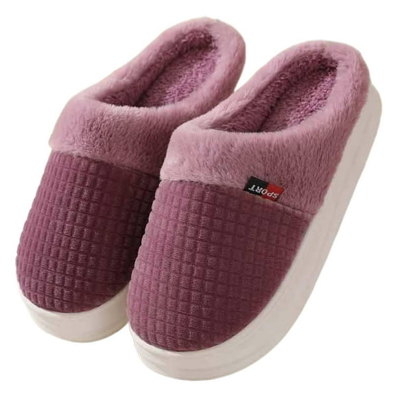 Ruyang Ladies Home Warm Slippers Winter Home Cotton Slippers Fashion Cute Solid Color Warm Slippers Casual Home Shoes Slipper Slides for Women