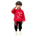 thumbnail image 1 of Ruyang Little Boys Tang Suit Chinese New Year Traditional Retro Embroidery Outfits 2025 Stylish Spring Festival Clothes, 1 of 9