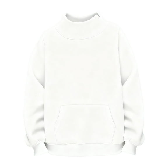 Ruyang Mock Neck Sweatshirt for Teen Girls Oversized Crewneck Pullover Tops Fall Winter Trendy Hoodies Pockets