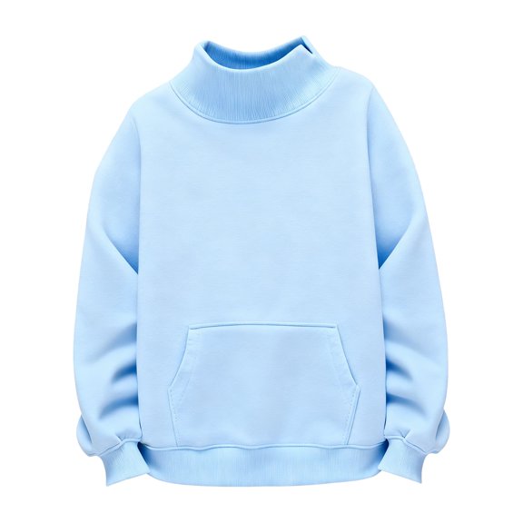 Ruyang Mock Neck Sweatshirt for Teen Girls Oversized Crewneck Pullover Tops Fall Winter Trendy Hoodies Pockets