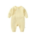 thumbnail image 1 of Ruyang New Born Baby Fall Winter Cotton Jumpsuits Toddler Girls Boys First Birthday Outfit Button Down Long Sleeve Bodysuit, 1 of 8