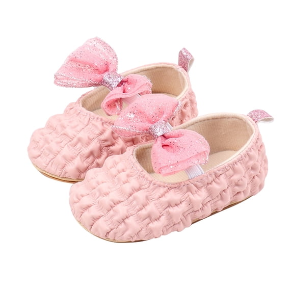 Ruyang Newborn Mary Jane Flats ats Baby Girls Summer First Walking Shoes Cute Bow Soft Sole Wedding Princess Shoes