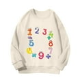 thumbnail image 1 of Ruyang Number Print Girls Boys Pullover Sweatshirts Funny Colorful Cute Long Sleeve Cotton Casual Athletic Tops for Kids, 1 of 1
