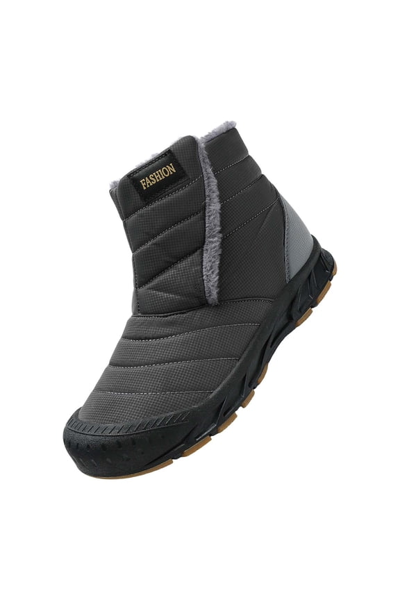 Outdoor Snow Boots Men's High Top Snow Boots Fashion Casual Sneakers Winter Warm Men's Warm Fur Lined Ankle Booties