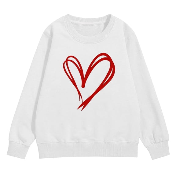 Ruyang Oversized Heart Sweatshirt For Girls Cute Preppy Pullover Sweaters Valentines Day Graphic Crewneck Sweatshirts