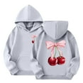 thumbnail image 1 of Ruyang Oversized Hoodies for Teen Girls Cute Bow Cherry Graphic Hooded Pullover Sweatshirts Spring Fall Trendy Sweater, 1 of 8