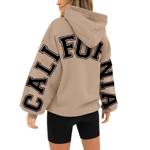 Ruyang Oversized Hoodies for Women Women's Long Sleeved Zipperless Printed Hoodie With Back Long Jackets Women