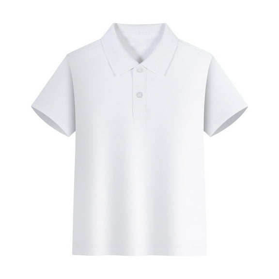 Ruyang P𝐨lo Shirts for Teens Boys Solid Color Short Sleeve P𝐨los Boys Collared Golf Shirt Casual Summer School 𝐔niform Tops
