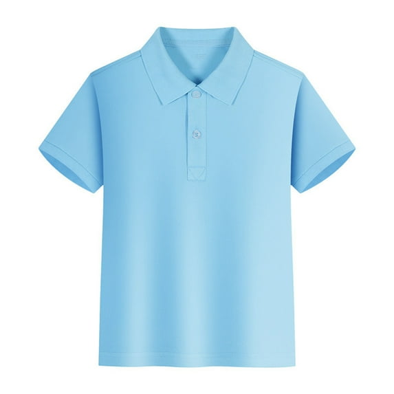 Ruyang PšØlo Shirts for Teens Boys Solid Color Short Sleeve PšØlos Boys Collared Golf Shirt Casual Summer School šniform Tops