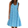 thumbnail image 1 of Ruyang Plus Size Dress Women's Summer Sunress Sleeveless V-Neck Sundress Floral Wrap Waist Casual Dress Beach Cover Up, 1 of 7