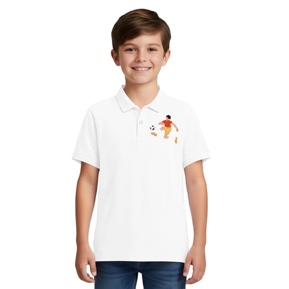 Ruyang Polo Shirts for Boys Girls Solid Soccer Print Baggy Casual Short Sleeve Summer Lightweight Outdoor Athletic Blouse T Shirts