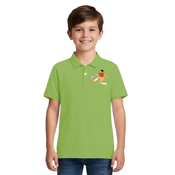 Ruyang Polo Shirts for Boys Girls Solid Soccer Print Baggy Casual Short Sleeve Summer Lightweight Outdoor Athletic Blouse T Shirts